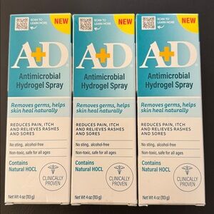 NEW: 3x A+D Antimicrobial Hydrogel Spray - Baby Babies Rashes Irritations